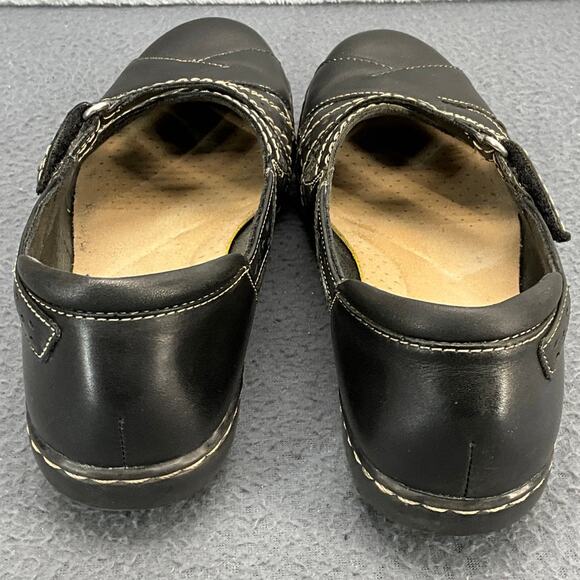 Clarks Collection Ashland Spin Black Leather Comfort Walking Loafer Women 7 - Picture 9 of 11